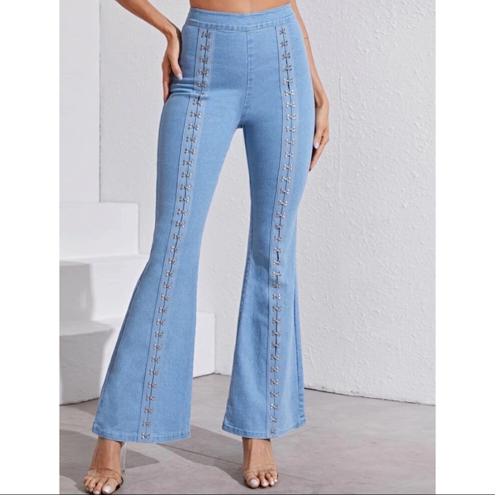 High waisted flare leg jeans